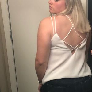 white strappy tank